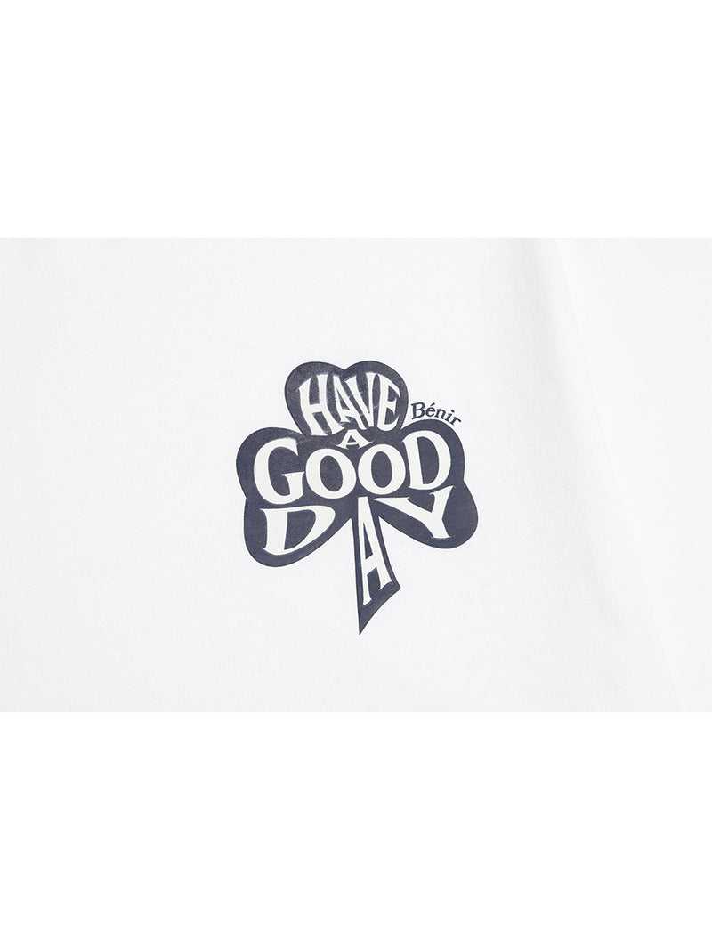 グッドデイクローバーTシャツ / BENIR GOODDAY CLOVER T-SHIRTS [WHITE]
