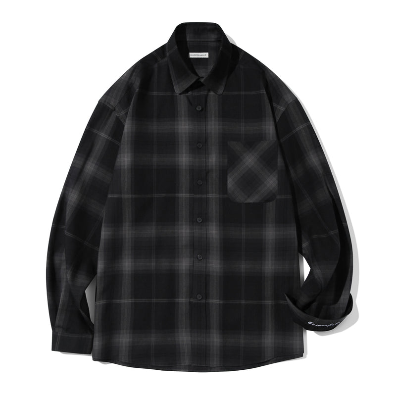 レイラベールチェックシャツ / Layla The reason for love Veiled Big Check Shirt S73 Black (6554135691382)