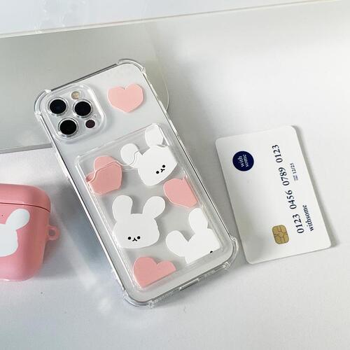 King Mochi Rabbit Card Storage Pink Phone Case