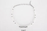 No.8707 HOLY IN CODE pearl & surgical 3type necklace (6615452287094)