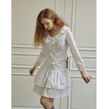 Droplet ruffle skirt (white)