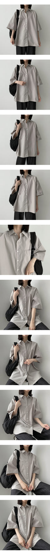 ダミングボクシーショートスリーブシャツ/Dumming boxy short-sleeved shirt Shirt