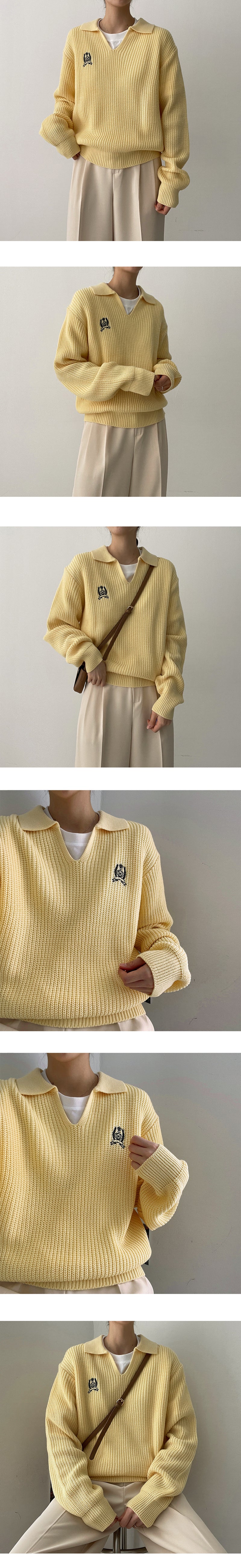 ベジークラウンカラーニットウェア / Veggie Crown Collar Knitwear