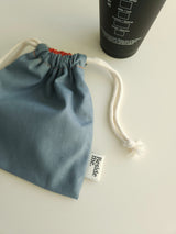 Two tone string pouch - skyblue gray M