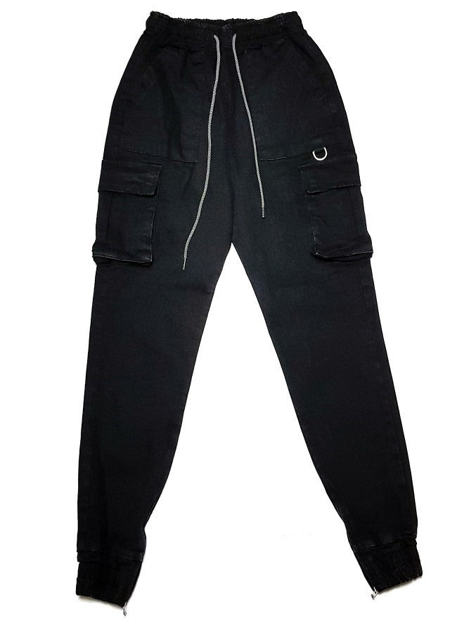 Comfortable Cargo Jogger Pants BLACK (6563755786358)