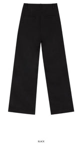 ポイントラベルWタックワイドパンツ / HIDE Raising Pintuck Pants (Black) (4606117806198)