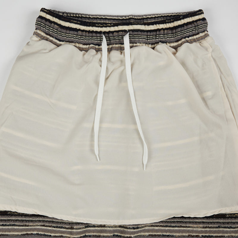 ストライプニットスカート / Stripe Knit Skirt [Grey]