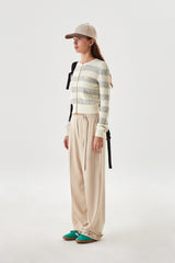 COLLECTION BELT POINT TWO TUCK PANTS [BEIGE]