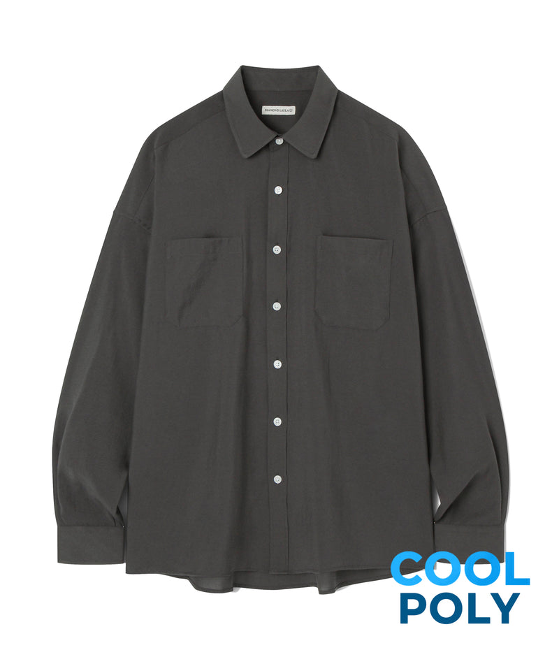 Big overfit Poly Shirts S37-2 Charcoal