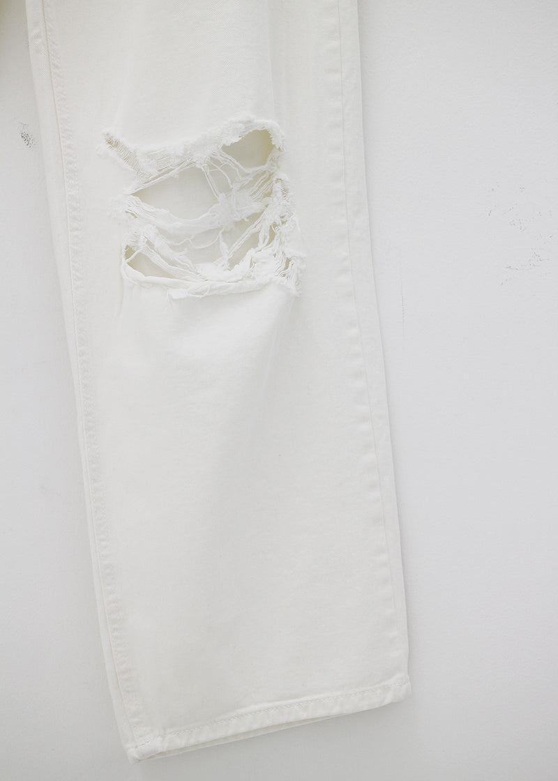 no.0012 リップドコットンワイドパンツ / no.0012 Ripped Cotton Wide Pants (2color)