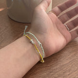 ウェーブハンドメイドウィッシュブレスレット / Wave handmade wish Bracelet (8color)