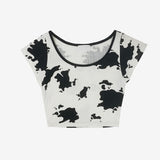 Humming cow cropped T-shirt (6567199670390)