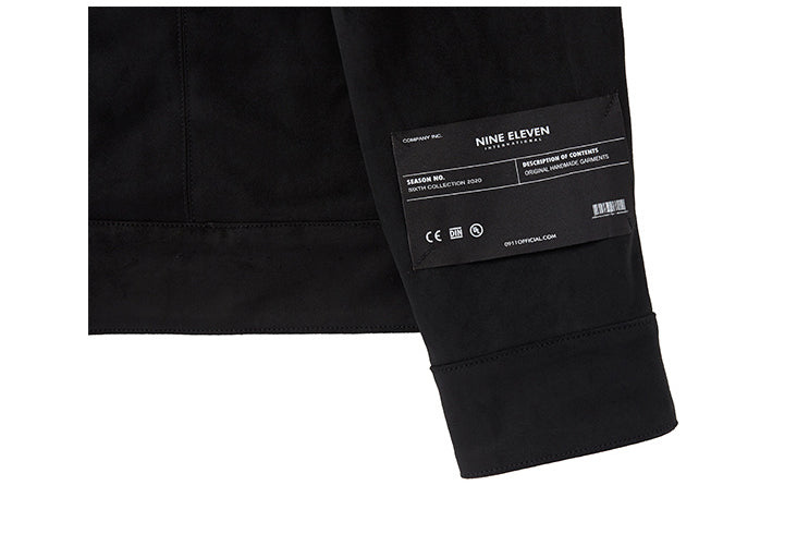 Suede wide pocket jacket - Black (4622119239798)