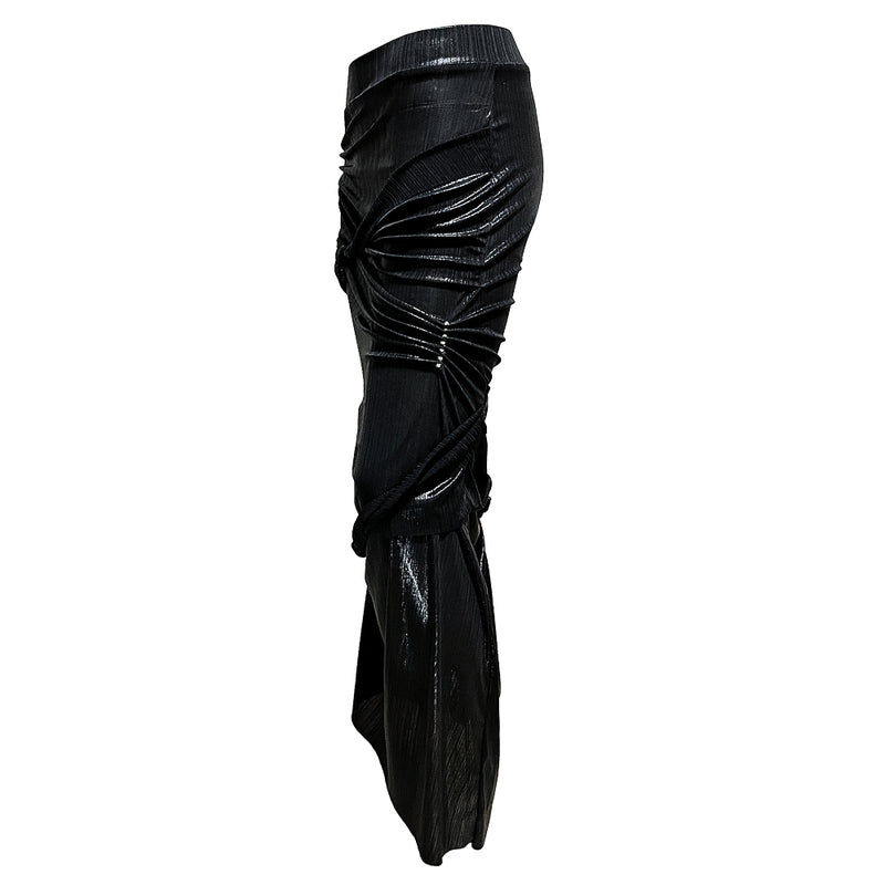 メタルラップターンスカート / metal warp turn skirt - black