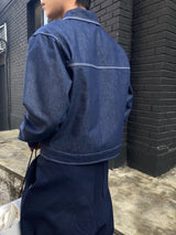 デニムクロップジャケット/denim crop jacket (3color)