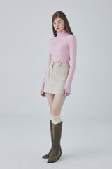 ウールシルクウォーマーTシャツ / Wool Silk Warmer T-Shirt [Milk Pink]