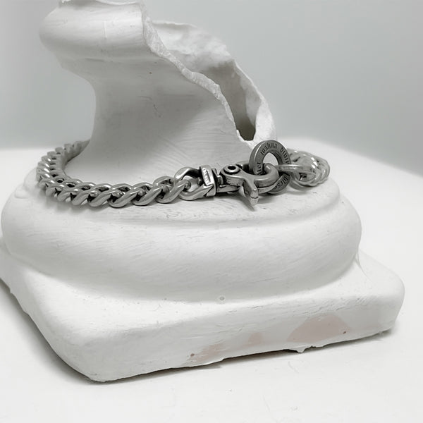 7mm クリップ クラシック チェーン ブレスレット / [BLESSEDBULLET]7mm clip classic chain bracelet_vintage silver