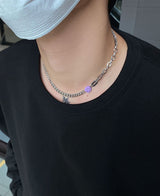 スマイルアンバルネックレス / No.8362 smile unbal necklace (3color)