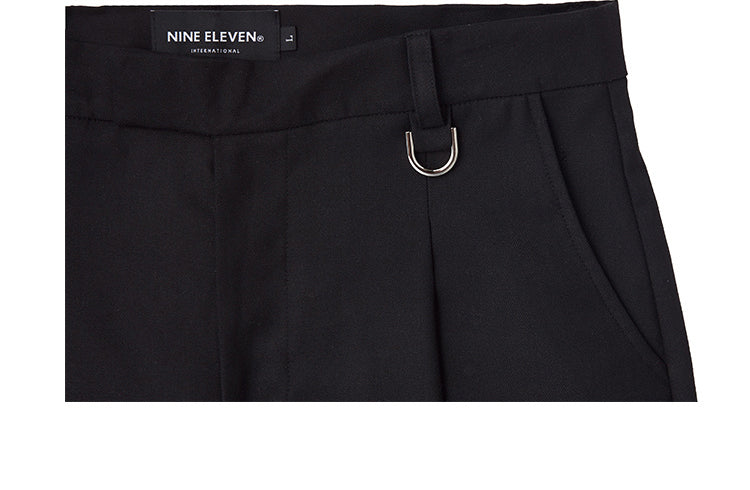 Belted wide slacks - Black (4622119960694)