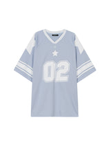 フットボールスタージャージオーバーサイズTシャツ / FOOTBALL STAR JERSEY OVERSIZED T-SHIRT PALE BLUE