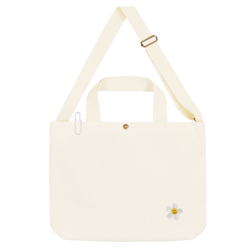 フラワードット刺繍ツーウェイエコバッグ/[UNISEX] Flower Dotted Embroidery Two-Way Eco Bag