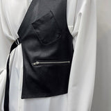 レイヤードレザーベスト / NB Layered Leather Vest