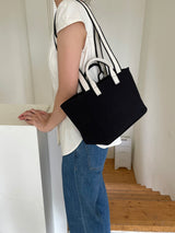 ミニツートーンストラップバッグ / Mini Two-tone Strap Bag (Black)
