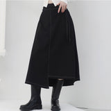 ポンディステッチアンバランスロングスカート / Pondy Stitch Unbalanced Long Skirt