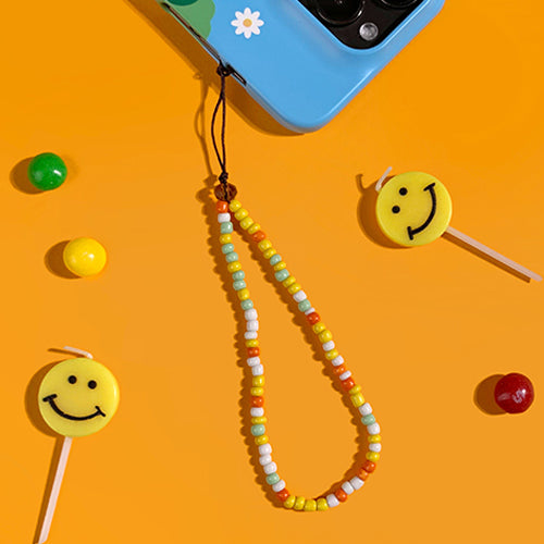 Beads Phone Strap Short-Yellow