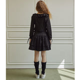 Droplet ruffle skirt (black)