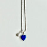 グラスハートネックレス/GLASS HEART NECKLACE(BLUE)