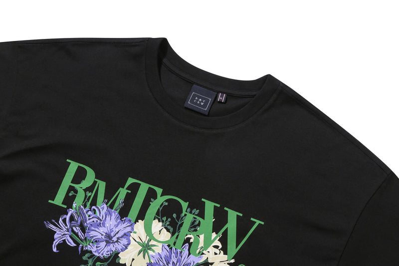 リセントロゴフラワーTシャツ / RECENT LOGO FLOWER TEE_BLACK