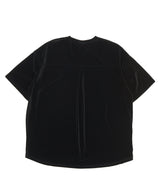 DROP-SHOULDER VELVET 1/2 TEE (Black) / ドロップショルダーベルベット1/2 Tシャツ