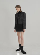 ウールツイードストラクチャークロップジャケット / (JK-2776) Wool Tweed String Cropped Jacket