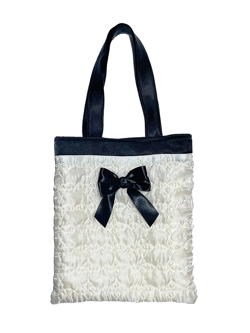 グロッシーオーガンザリボンミニバッグ / Glossy Organza Ribbon Mini Bag (3color)