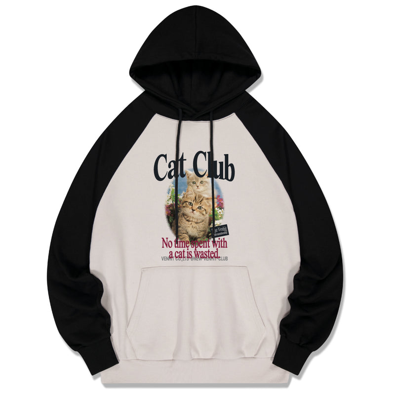 Cat Club raglan hoodie