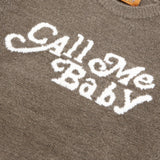 [Call Me Baby] Adorable Cursive Logo Knit (Khaki) / ロゴニットセーター (Khaki) (6627540893814)