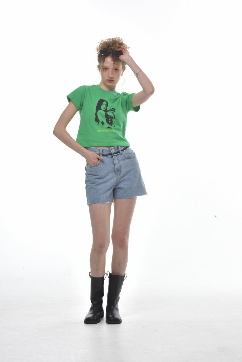 ガールクロップTシャツ /girl crop T (green)