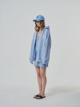 HEAVY WEIGHT OVERFITTED UNIVERSITY LOGO EMBROIDERY HOODIE ZIP UP_ SKY BLUE (6682312867958)