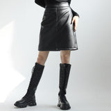 Naim leather midi skirt (6633654911094)