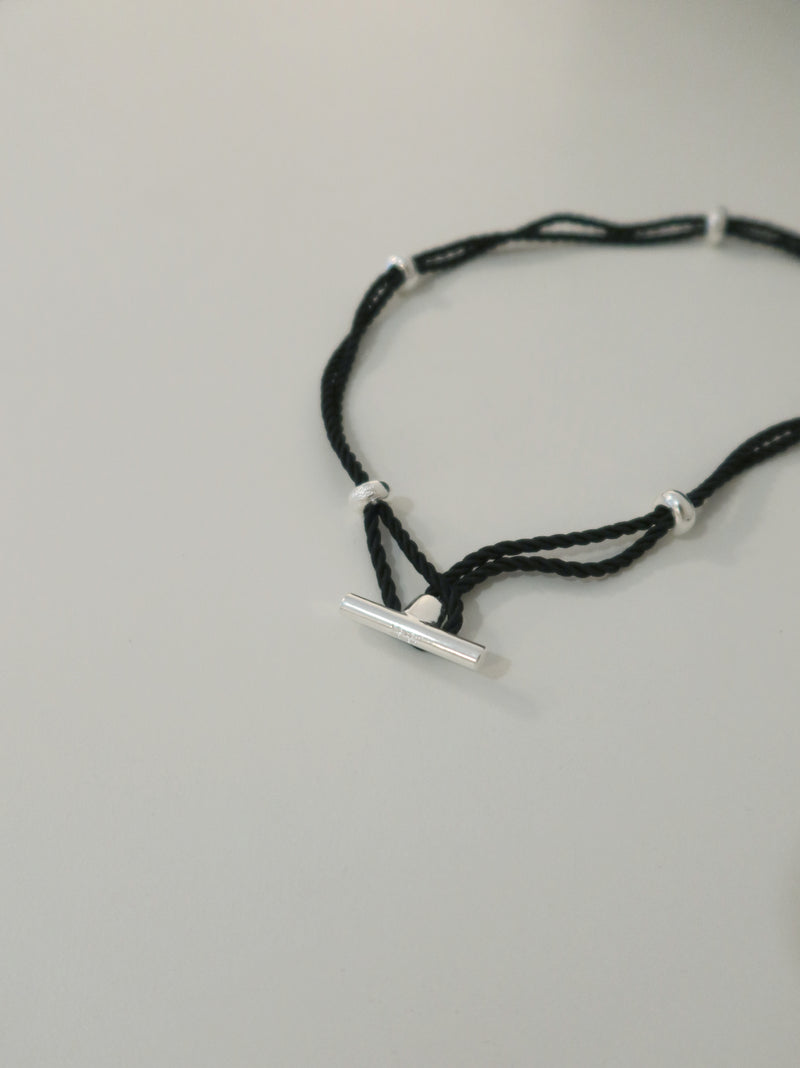 トグルロープネックレス / toggle rope necklace - silver