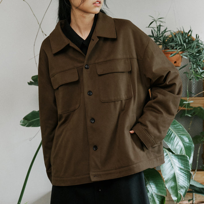 unisex suede jacket brown