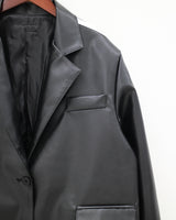 ホワイトラインレザージャケット / white line leather jacket