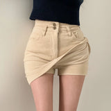 [Skirt pants st] Nudy corduroy two-button golden skirt