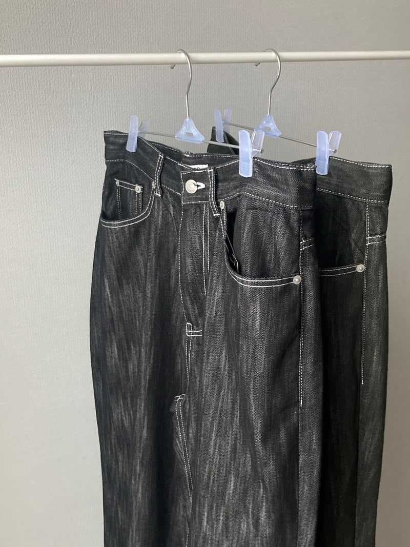 ストレートデニムパンツ/ykk straight denim pants (2color)