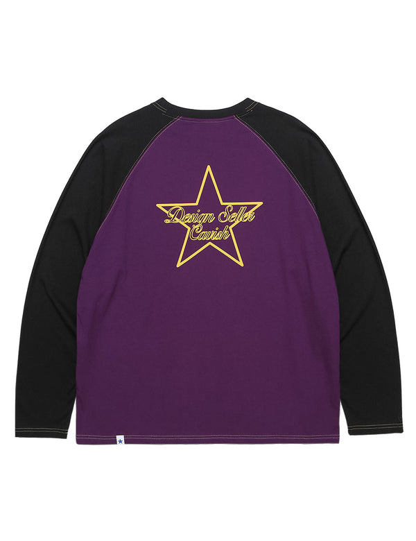 ラグランスターロゴロングスリーブTシャツ/RAGLAN STAR LOGO LS TEE PURPLE(CV2CFUT551A)