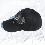デニムパッチワークボールキャップ/denim patchwork ball cap (washed black)