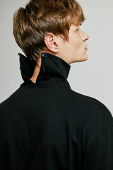 back button long sleeve chest tip turtle neck black (6615508942966)