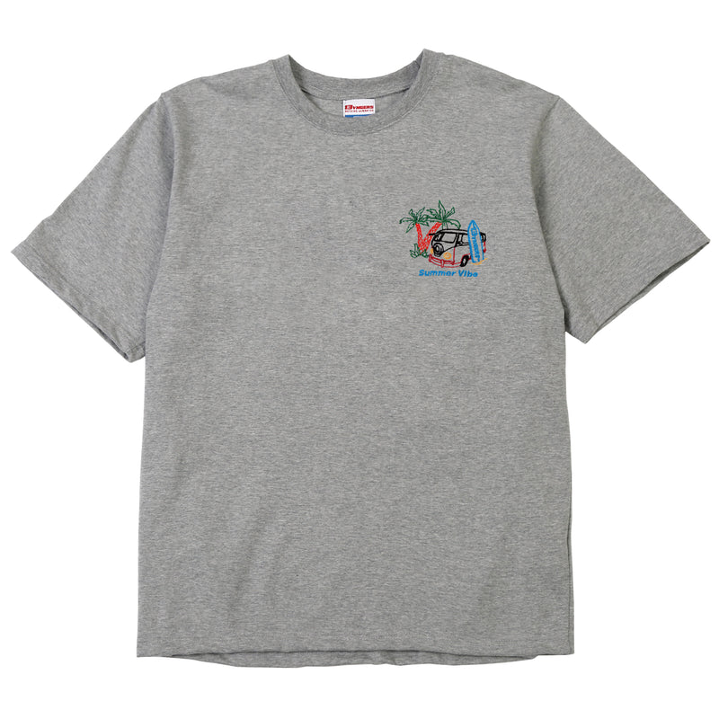 サマーバイブ 刺繍 Tシャツ グレー / SummerVibe Embroidery T-Shirt_Grey (4439166287990)