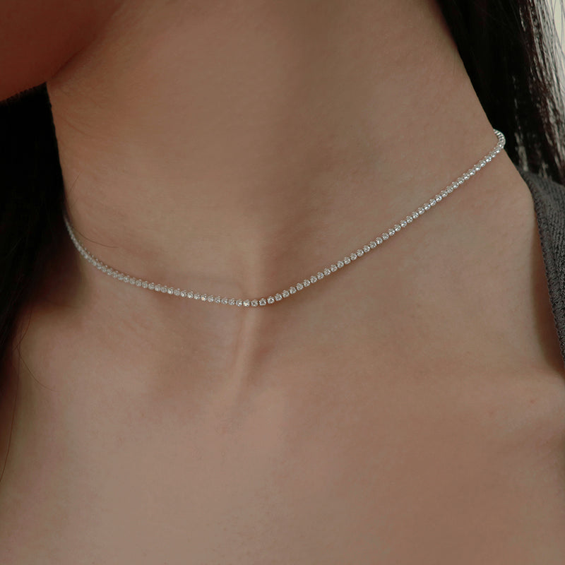 シルバーテニスネックレス / silver tennis necklace (silver)